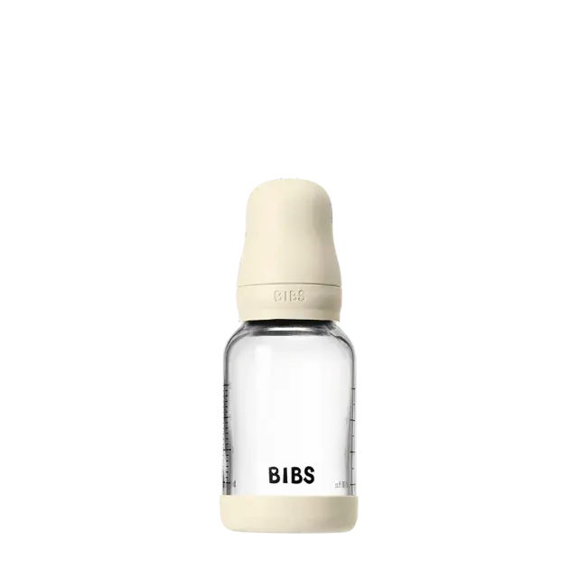 Set de biberons en verre 120ml avec tétine en silicone - Ivory