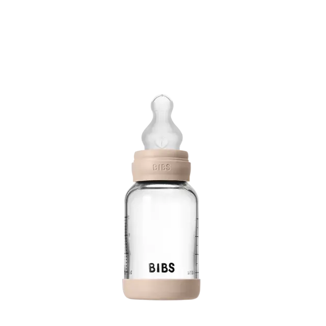 Set de biberons en verre 120ml avec tétine en silicone - Blush