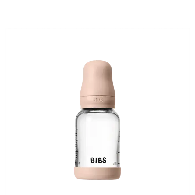 Set de biberons en verre 120ml avec tétine en silicone - Blush