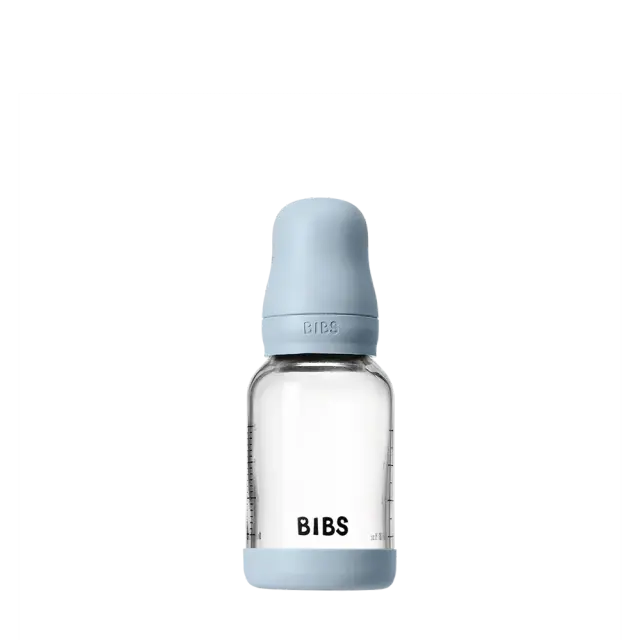 Set de biberons en verre 120ml avec tétine en silicone - Baby Blue