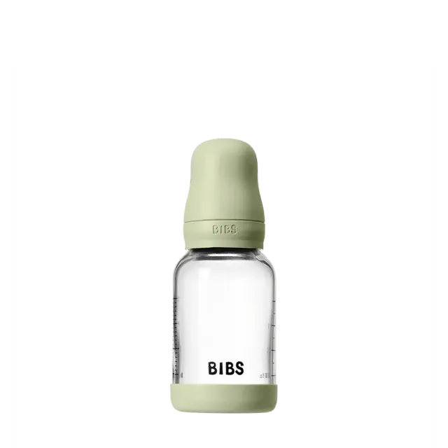 Set de biberons en verre 120ml avec tétine en latex - Sage