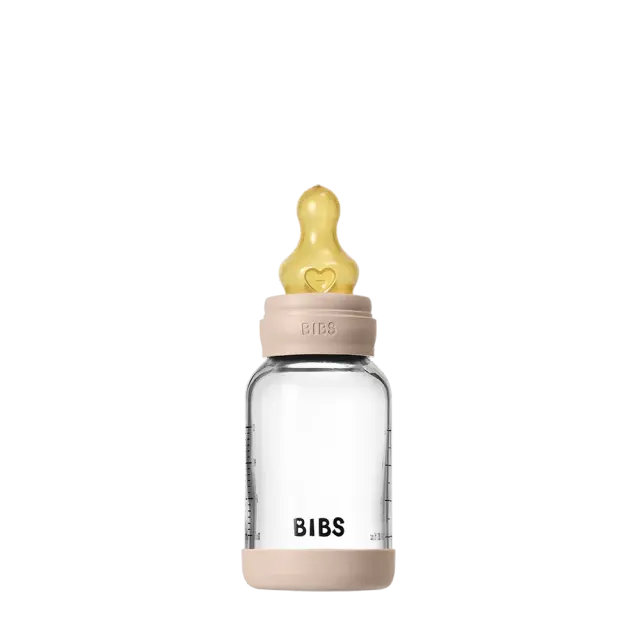 Set de biberons en verre 120ml avec tétine en latex - Blush
